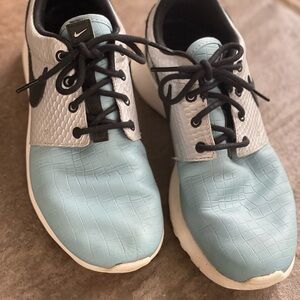 Nike Light Blue and White Textured Sneakers